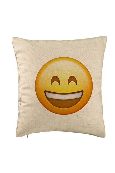 BEKZ Față de pernă, model emoji fericit, 40x40 cm, bej
