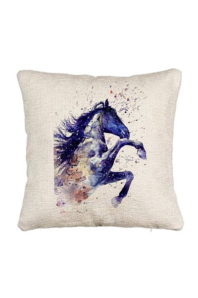BEKZ Perna Decorativa Canapea, Model Colorful Horse, 40x40 cm, Cu fermoar