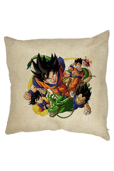 BEKZ Perna Decorativa cu Dragonball characters, 40x40 cm, Husa Detasabila, Burduf
