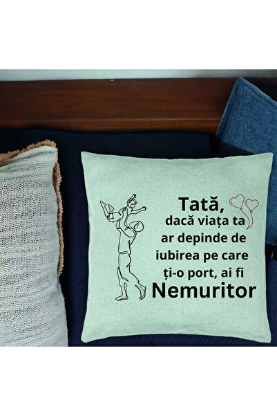 BEKZ Perna Decorativa, Model pentru Tata 10, 40x40 cm, Verde Menta, Husa Deta...