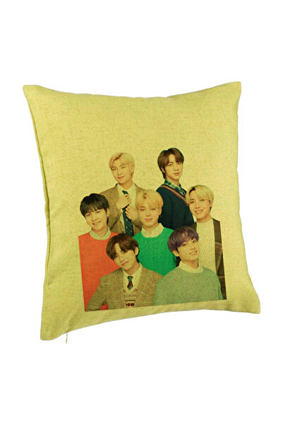 BEKZ Μαξιλαροθήκη Bts Army με υπογραφές, 40x40 εκ., Πράσινη