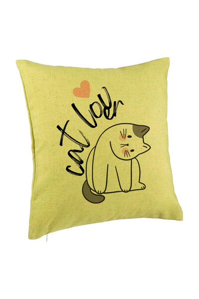 BEKZ Διακοσμητικό μαξιλάρι, σχέδιο με θέμα τη γάτα, 40x40 εκ., πράσινο, αφαιρ...