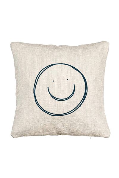 BEKZ Fata de perna Canapea, Model Smiley Face, 40x40 cm, Cu fermoar