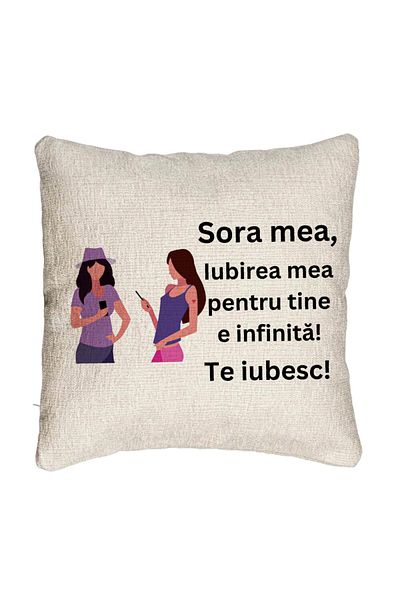BEKZ Perna Decorativa Canapea Sora mea 16, 40x40 cm, Cu fermoar
