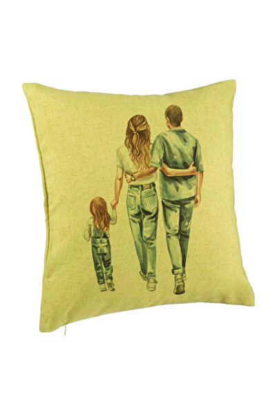 BEKZ Perna Decorativa, Model Family in Blue, 40x40 cm, Verde, Husa Detasabila...