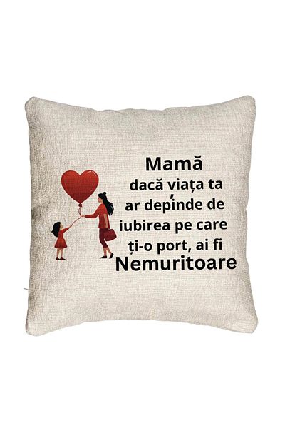 BEKZ Perna Decorativa Canapea, Model pentru Mama 7, 40x40 cm, Cu fermoar
