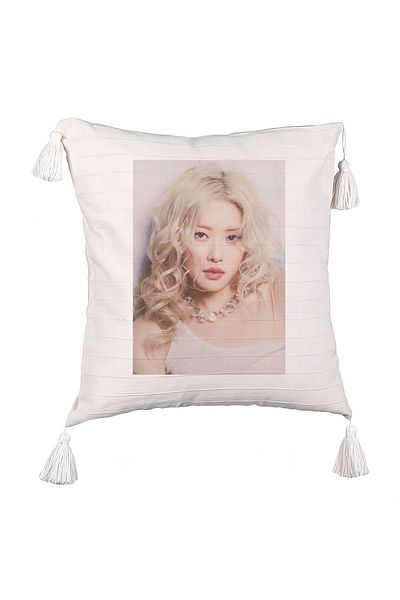 BEKZ BlackPink Rose 3 Fringed Pillowcase, 45×45 cm, With zipper