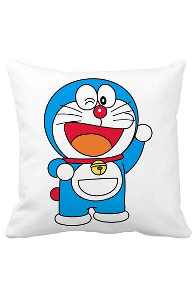BEKZ Doraemon Kids Square Pillowcase, 40x40 Cm, White, Matte