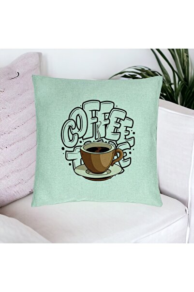 BEKZ Față de pernă, model Coffee Lover, 40x40 cm, verde mentă