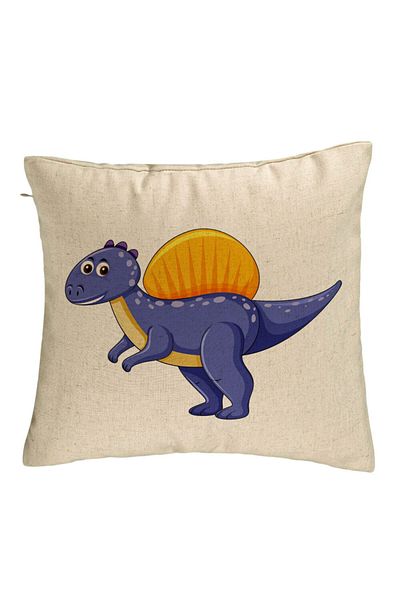 BEKZ Față de pernă, model pentru copii cu dinozauri, violet închis, 40x40 cm, bej