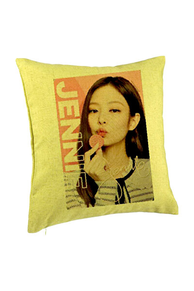 BEKZ Perna Decorativa BlackPink Jennie 4, 40×40 cm, Verde, Husa Detasabila, B...