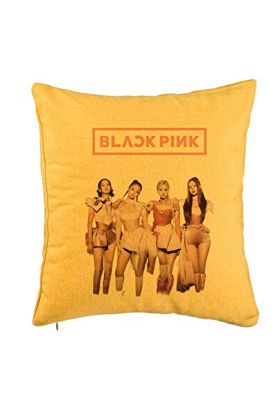 BEKZ Perna Decorativa BlackPink, Model 1, 40x40 cm, Galben, Husa Detasabila, ...
