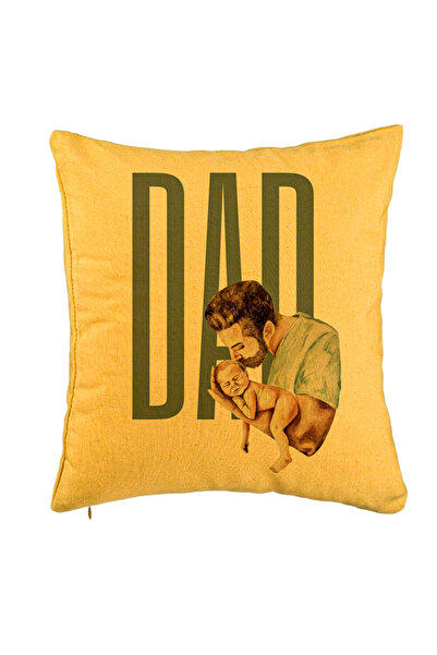 BEKZ Perna Decorativa, Model Dad's Love, 40x40 cm, Galben, Husa Detasabi...