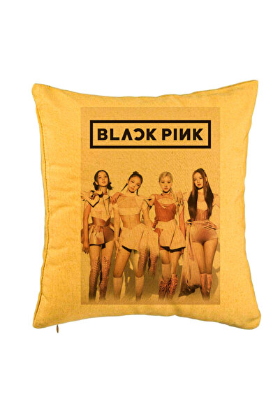 BEKZ Perna Decorativa BlackPink, Model 4, 40x40 cm, Galben, Husa Detasabila, ...