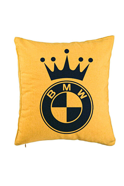BEKZ Față de pernă, model emblemă BMW King, 40x40 cm, galbenă