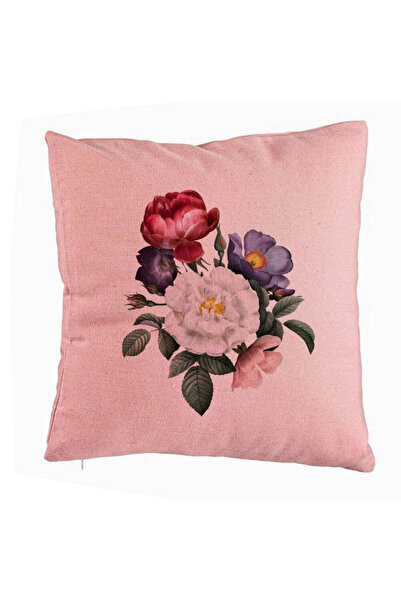 BEKZ Față de pernă, model cu flori de vară, 40x40 cm, roz