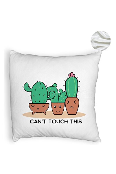 BEKZ Față de pernă pufoasă, model cactus nu atinge acest model, 40x40 cm, alb