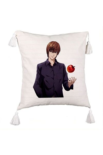 BEKZ Death Note SV Fringed Pillowcase, 45x45 cm, Ecru, With zipper