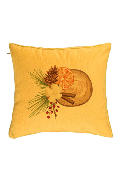 BEKZ Perna Decorativa cu tematica de Craciun, 14, 40x40 cm, Galben, Husa Deta...