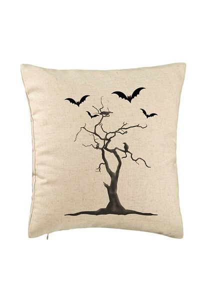 BEKZ Față de pernă cu motiv de Halloween 3, 40x40 cm, bej