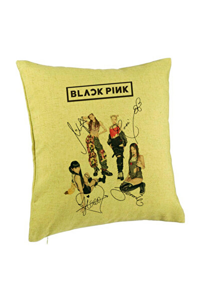 BEKZ Perna Decorativa BlackPink cu Semnaturi, Model 1, 40x40 cm, Verde, Husa ...