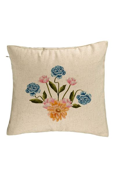 BEKZ Față de pernă, model floral auriu roz și bej, 40x40 cm, bej