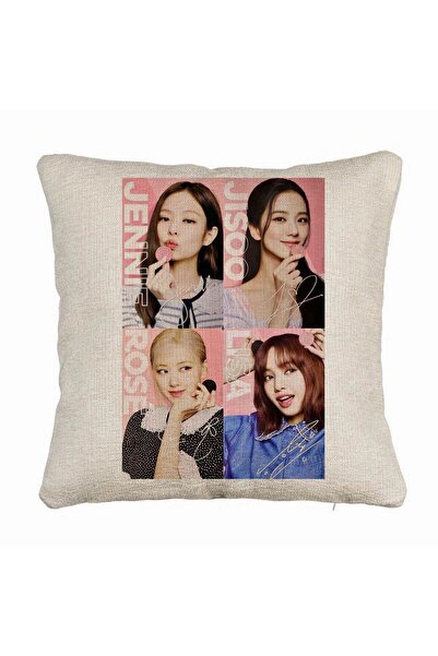 BEKZ Perna Decorativa Canapea BlackPink, Model 5, 40x40 cm, Husa Detasabila, Burduf