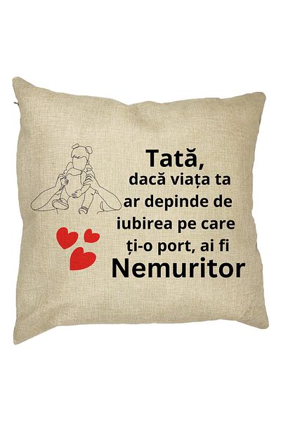 BEKZ Perna Decorativa pentru Tata 1,40x40 cm, Husa Detasabila, Burduf