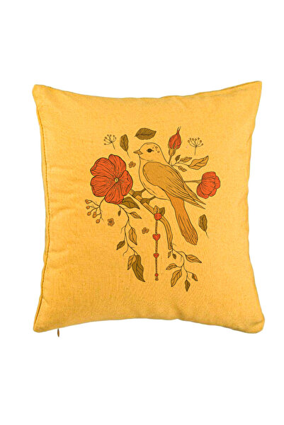 BEKZ Perna Decorativa, Model Retro Art, 40x40 cm, Galben, Husa Detasabila, Bu...