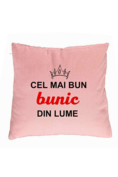 BEKZ Perna Decorativa pentru Bunicul 2, 40x40 cm, Roz, Husa Detasabila, Burduf