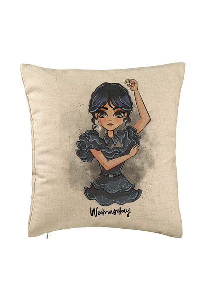 BEKZ Perna Decorativa, Model Wednesday Addams Dancing Hands 2, 40x40 cm, Bej, Husa Detasabila, Burduf
