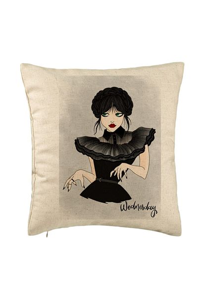 BEKZ Perna Decorativa, Model Wednesday Addams Dancing Hands 3, 40x40 cm, Bej, Husa Detasabila, Burduf
