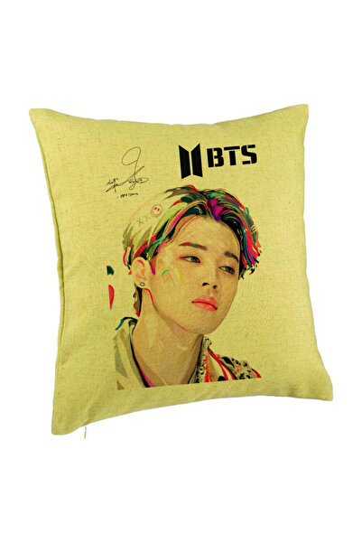 BEKZ Perna Decorativa BTS Jimin, 40x40 cm, Verde, Husa Detasabila, Burduf