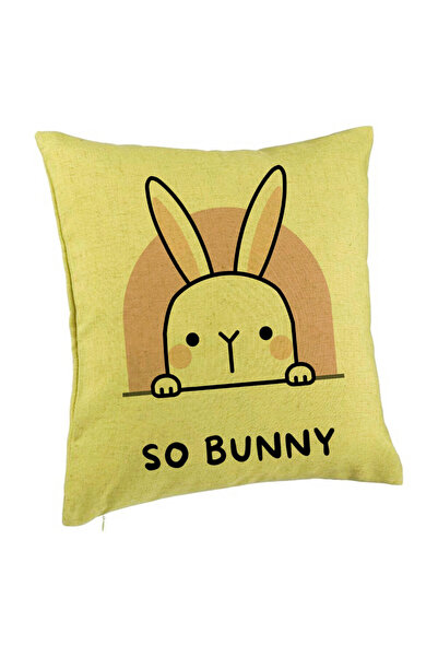BEKZ Perna Decorativa, Model So Bunny, 40x40 cm, Verde, Husa Detasabila, Burduf