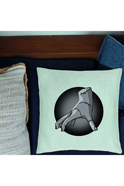 BEKZ Față de pernă, Wednesday Addams Modelul Lucrul, 40x40 cm, Verde Mentă