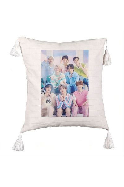 BEKZ Decorative Pillow with Fringes, Stray Kids 2, 45×45 cm, With zipper