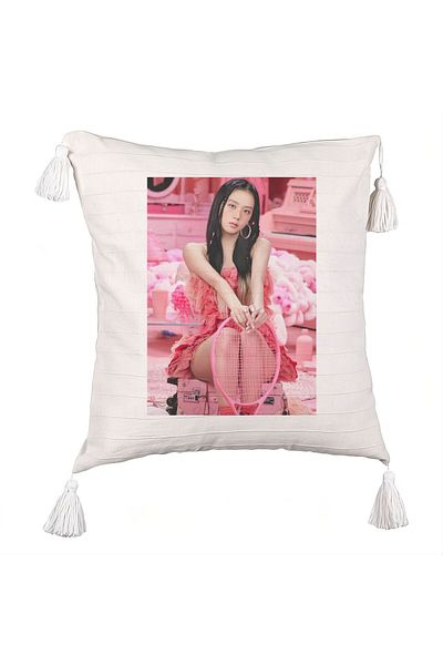 BEKZ BlackPink Jisoo 4 Fringed Pillowcase, 45×45 cm, With zipper