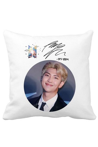 BEKZ Bts Kim Pillowcase, 40x40 Cm, White, Matte