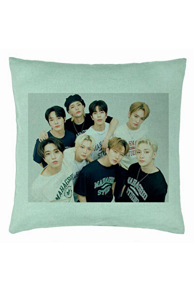 BEKZ Perna Decorativa, Stray Kids 5, 40×40 cm, Verde Menta, Husa Detasabila, ...