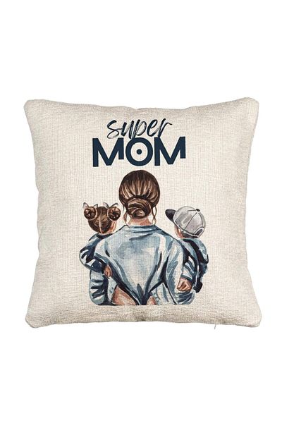 BEKZ Perna Decorativa Canapea, Model Super Mom, 40x40 cm, Cu fermoar