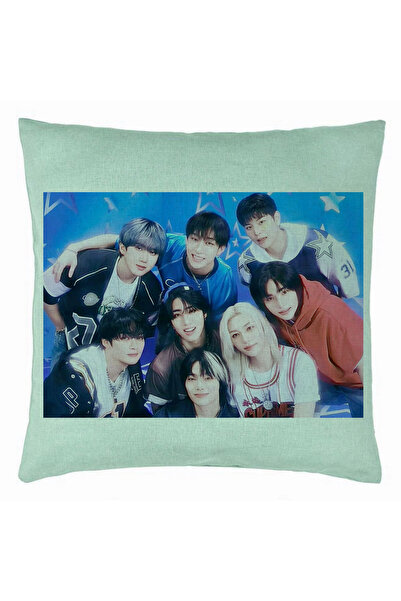 BEKZ Perna Decorativa, Stray Kids, 40×40 cm, Verde Menta, Husa Detasabila, Bu...