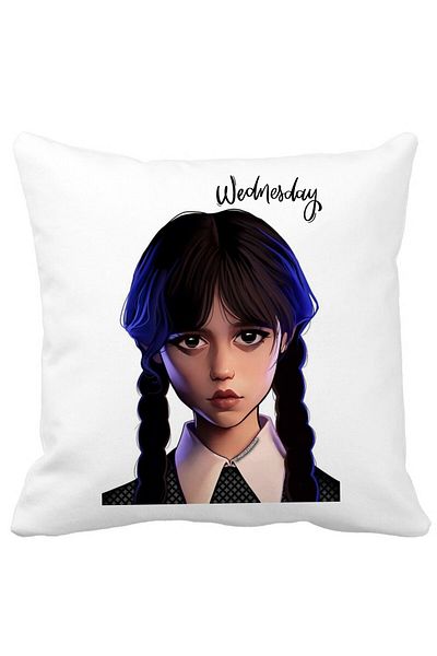 BEKZ Wednesday Addams Pillowcase 8.40x40 Cm, White, Matte