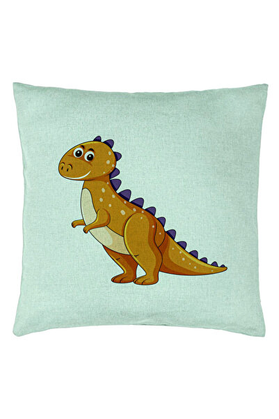 BEKZ Pernă decorativă, model pentru copii cu dinozauri portocalii, 40x40 cm, ...