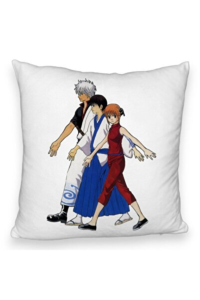 BEKZ Perna Decorativa Fluffy cu Gintama, 40x40 cm, Alba, Husa Detasabila, Burduf