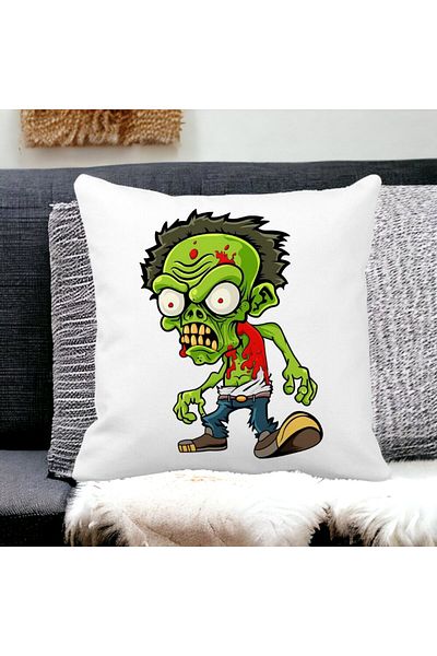 BEKZ Zombie Square Pillowcase, 40x40 Cm, White, Matte