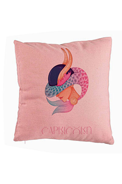 BEKZ Perna Decorativa, Model Zodia Capricorn, 40x40 cm, Roz, Husa Detasabila,...