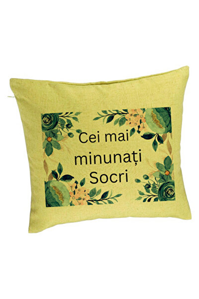 BEKZ Декоративна възглавница за тъст и свекър 1, 40x40 см, зелена, сваляем ка...