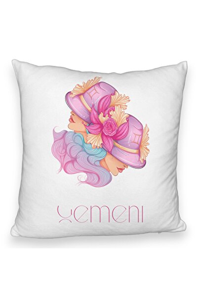 BEKZ Perna Decorativa Fluffy, Model Zodia Gemeni, 40x40 cm, Alba, Husa Detasa...