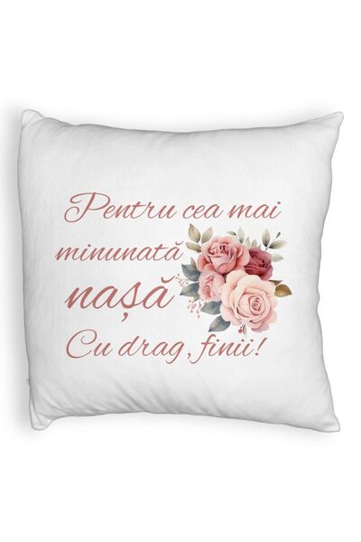 BEKZ Perna Decorativa Fluffy, pentru Nasa 1, 40x40 cm, Alba, Husa Detasabila, Burduf