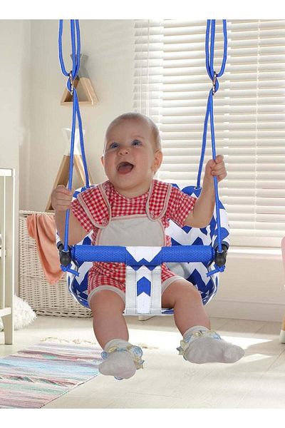 Rally Baby Hanging Swing Seat, Canvas Baby Swing with Cushion and Ropes Indoor and Outdoor Baby Hammock Ch